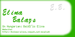 elina balazs business card